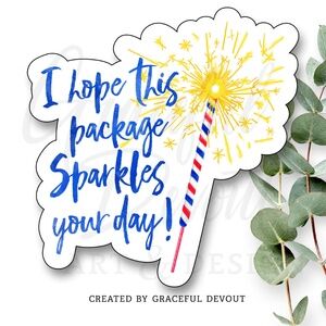 I Hope This Package Sparkles Your Day! - 2" (inches) Sticker (96ct.)  [GD76-96]